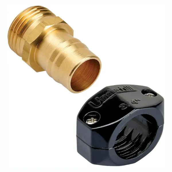 Picture of 3/4 HOSE DIAMETER BRASS MALE MENDER W/ CLAMP