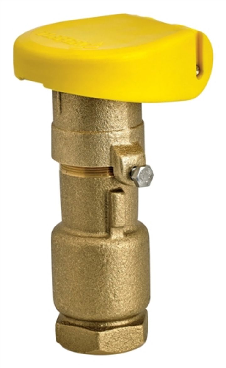 Picture of SINGLE PIECE, SINGLE SLOT, RED BRASS QUICK COUPLER; YELLOW RUBBER COVER